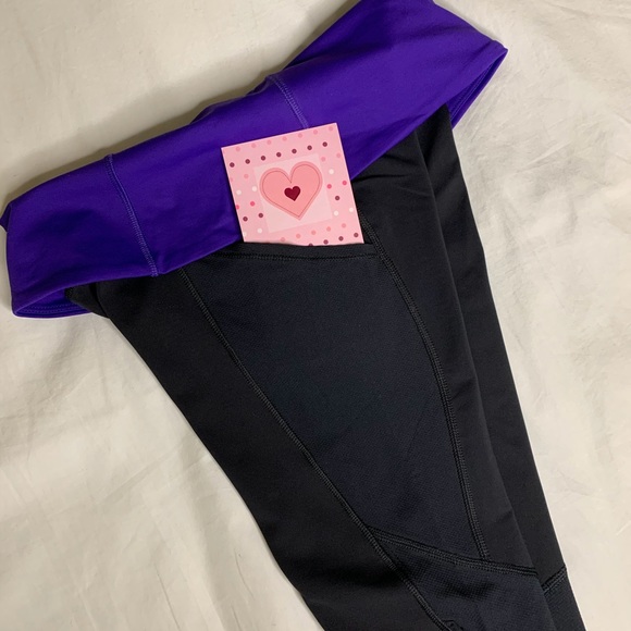 Lululemon Run Crop Size 4 Royal Purple/Black D15 - Picture 4 of 8